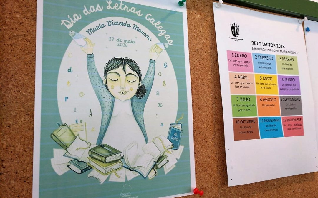 Muestra de escritores gallegos en la biblioteca de Velilla
