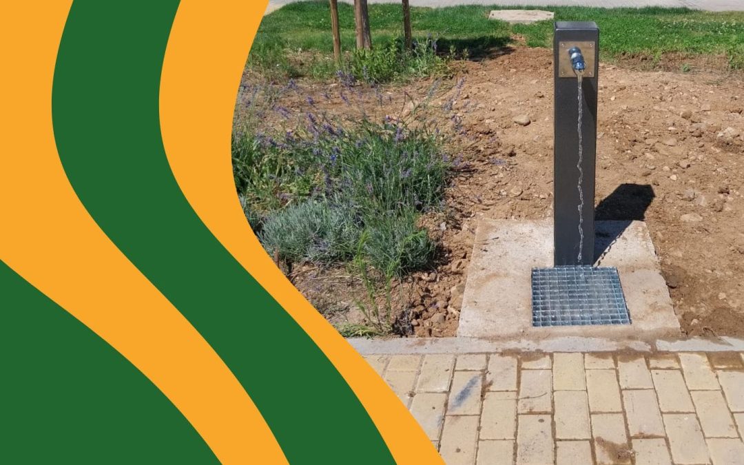 Instalación de fuentes en los parques de Velilla
