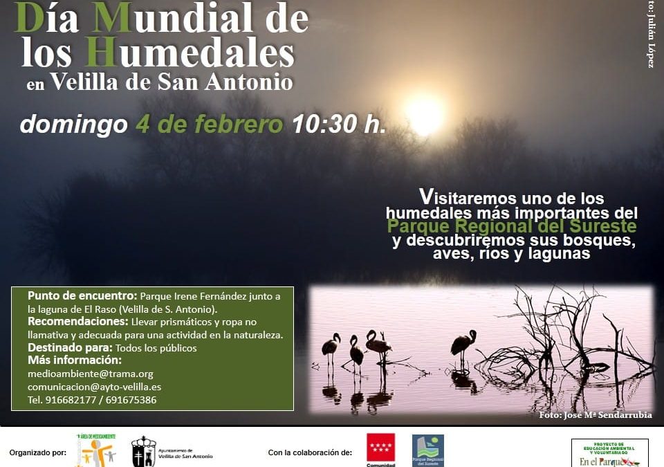 El 4 de febrero celebraremos el Día Mundial de los Humedales en Velilla